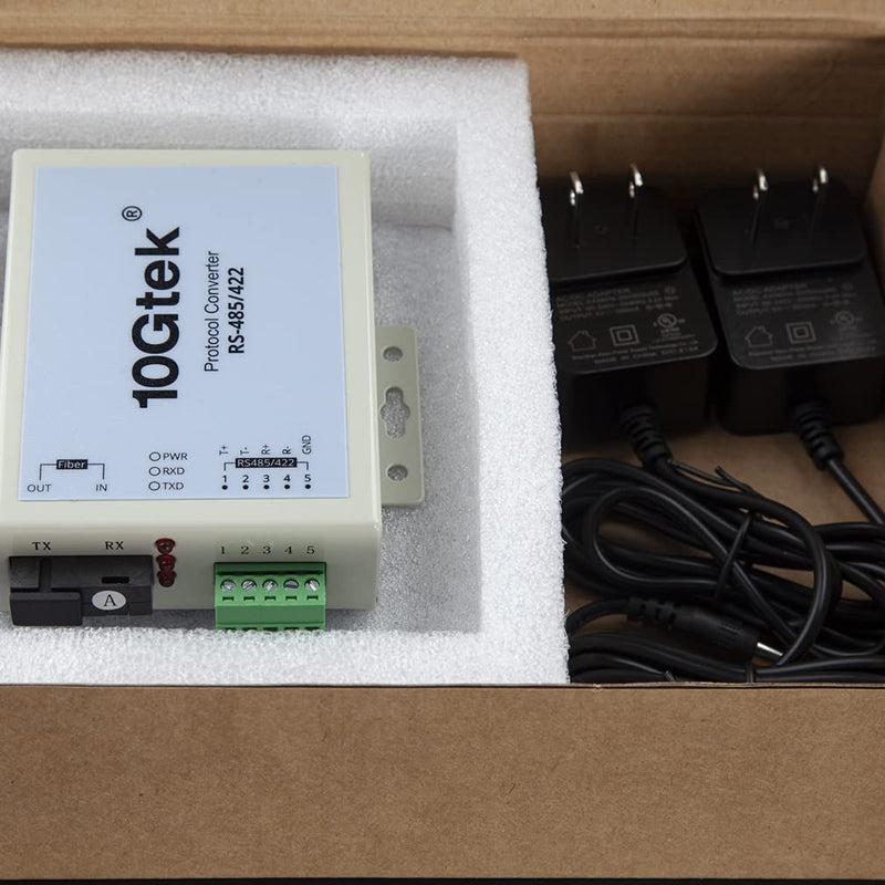 Serial RS485/RS422 to Fiber Optic Media Converter, Serial Communication Data Converter Device Server, SM Bidi SC 1310nm 20km, Daisy-Chain or Redundant-Ring FO RS-485/422