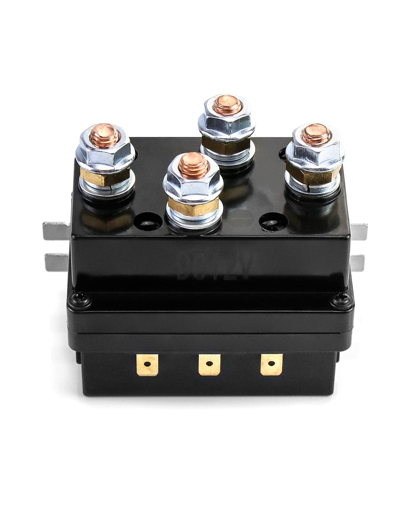 QWORK Solenoid Relay, 12V 500A Winch Relay Solenoid Replacement Contactor for 8000-15000lb ATV UT Winch Control