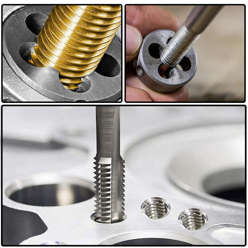 M18 X 1.5 Metric Tap and Die Set M18 X 1.5mm HSS Straight Fluted Machine Thread Right Hand Screw Tap and Round Threading Die m18*1.5