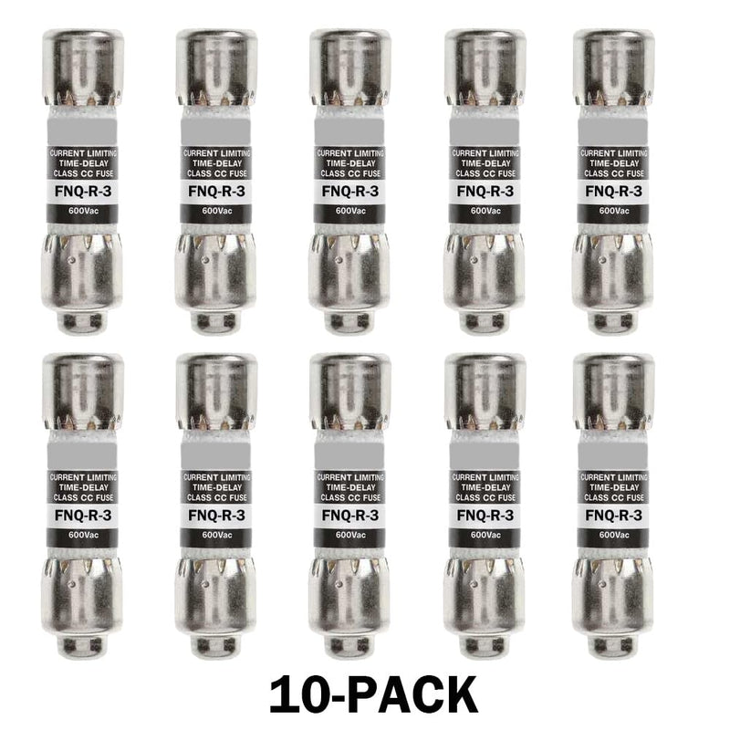 10-Pack New FNQ-R-3 FNQ-R-3A 600Vac Time Delay Fuse,FNQ-R-3 Class CC Time-Delay Fuse