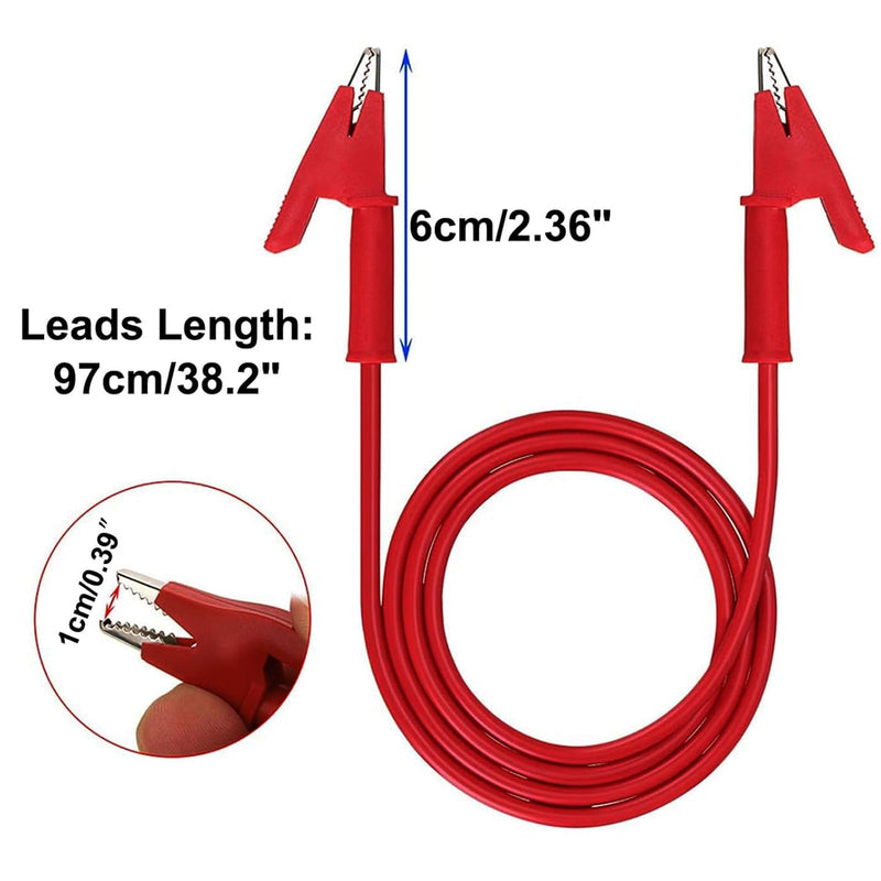 8pcs Multimeter Alligator Clips to Alligator Clips Test Lead 4mm Stackable Plug Silicone Alligator Clip Test Probe Lead Wire Cable 1M (4pcs Black and 4pcs Red) 8pcs Alligator Clips to Alligator Clips