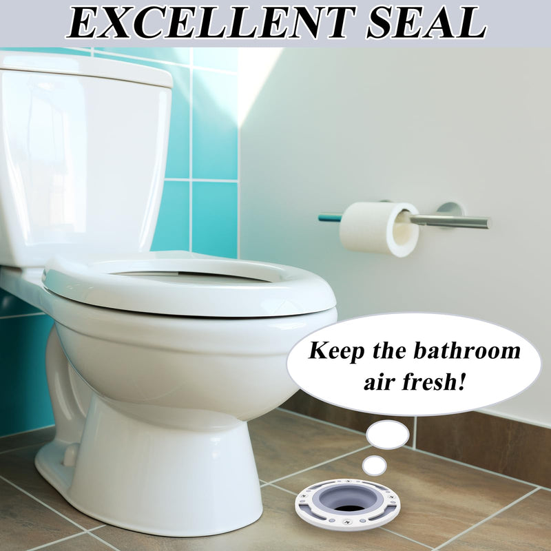 Toilet Flange Repair Kit Fits for 4 Inch 5 Inch or Special 3 Inch Drain Pipe, Universal Toilet Flange for Toilet Repair and Installation, Perfect Seal No More Leaks (Gray)