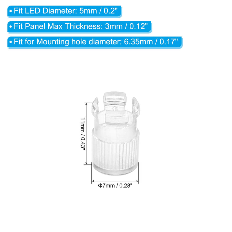 PATIKIL 5mm LED Lamp Socket, 20 Pack Light Emitting Diode Holder Cap for Lamp Bulb Bezel Mount Panel Display Protective Cover, Clear - NewNest Australia