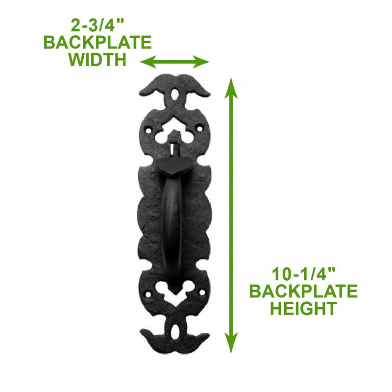 Renovators Supply Manufacturing Gate Latch Lock 6 in. Black Wrought Thumb Latch for Cabinet Doors and Gateswith Mounting Hardware