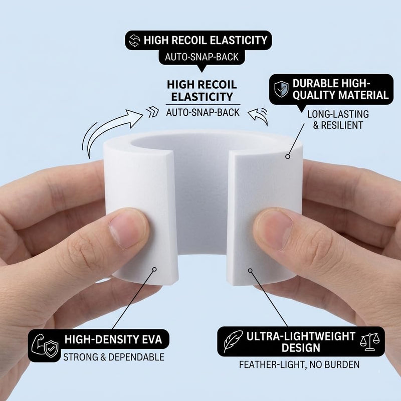 16Pcs Curtain Spacers for Grommet Drapes with 1 Soft Tape Measure - 85mm | Foam Material,Light Weight,Auto-Snap-Back,Easy Install No Tools,Keep Curtains Evenly Spaced and Neat,Accessories for Drapes 16