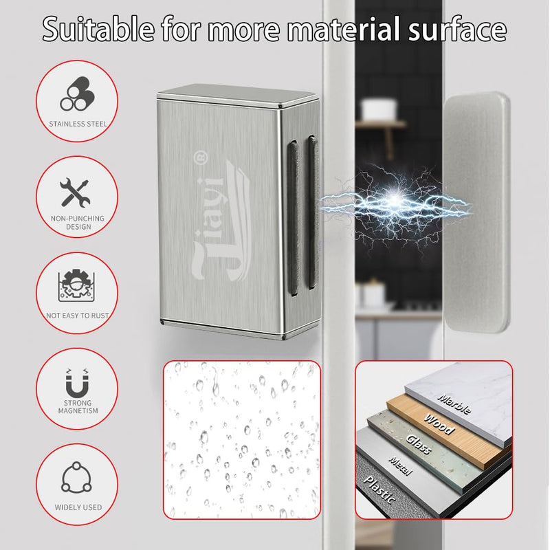 Magnetic Cabinet Catches Adhesive Jiayi 4 Pack Cabinet Magnetic Latch Cabinet Door Magnet Stainless Steel Kitchen Magnetic Door Latch for Cupboard Magnetic Closure Closet Door Closing for Drawer Small- 4 Pack Silver - NewNest Australia