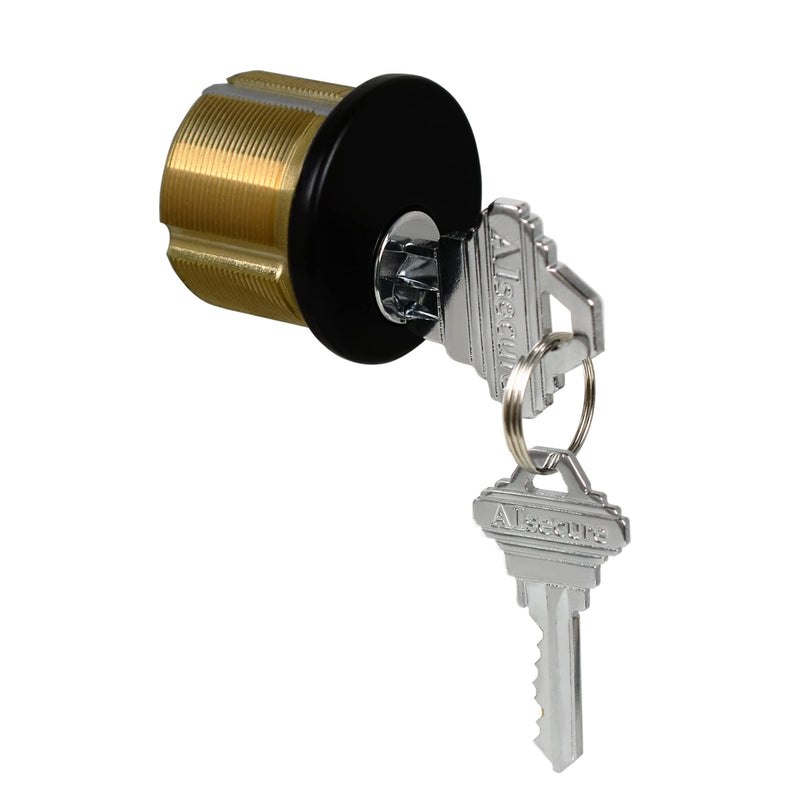 Brass Mortise Cylinder Lock，Commercial storefront Door Lock Mortise cylinders Compatible with Adams Rite, Kawneer, and Vistawall deadbolts. Comes in Black, 4-Pack ，with Matching Keys. 2 Set,Keyed Both Sides