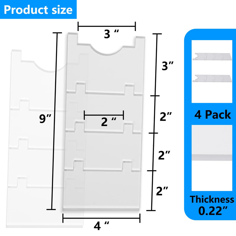 Clear Furniture Wall Spacers, 4-Pack Adjustable Couch & Bed Stoppers - Prevent Fire Risks from Heaters, Protect Walls from Hitting, Keep Space for Curtains, Outlets and Vents Rectangular 9 inch 4 Pcs