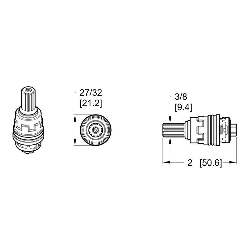 Pfister 9100310 1/4" Turn Hot Side Plastic Stem Bathroom Faucet Ceramic Disc Cartridge, Genuine Replacement Part, 1 Count