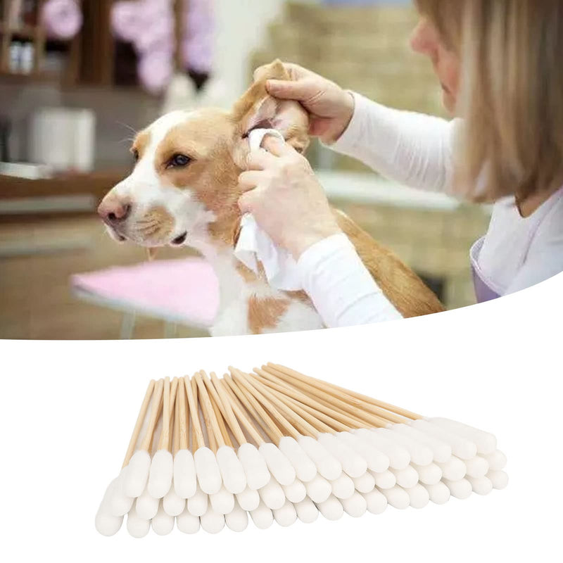 Cotton Buds for Pets, Dog Ear Wax Cleaner, Specially Designed Dog Cotton Buds Cotton Swabs for Cleaning Dogs Ears, 100pcs