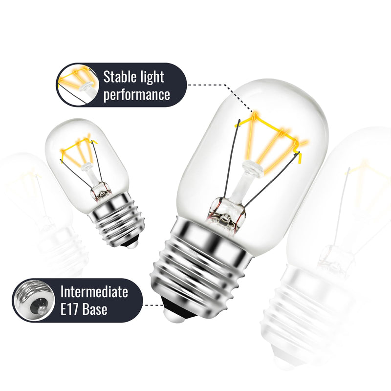 8206232A Microwave Light Bulb 125V 40W Microwave Light Bulbs Under Hood for Whirlpool Microwave Light Bulb and Microwave Oven Light Bulbs Under Hood E17 Base