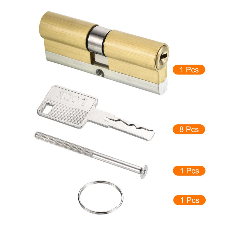 PATIKIL 40/40 (80mm Overall) European Double Lock Cylinder, Door Cylinder Lock with 8 Keys for Wooden Doors, Aluminum Doors 80mm