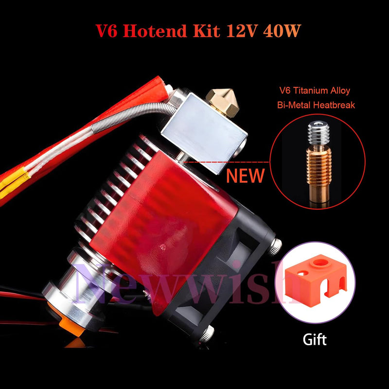 V6 All Metal Hotend Full Kit,24V 40W Direct & Bowden J-Head Hotend,Upgrade V6 Bi-Metal Heatbreak,Cooling Fan for 3D Printers V6 Hotend,Titan,Dual Driver Extruder. V6 Hotend Kit 24V Kit