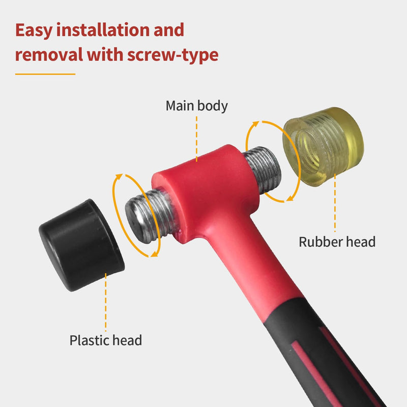 Rubber Mallet, Rubber Mallet Hammer, Double-Face Hammer, Small Rubber Mallet, Rubber Hammer for Vinyl Flooring, Tile, Crafts, Jewelry Making 25 Mm One-piece Mallet