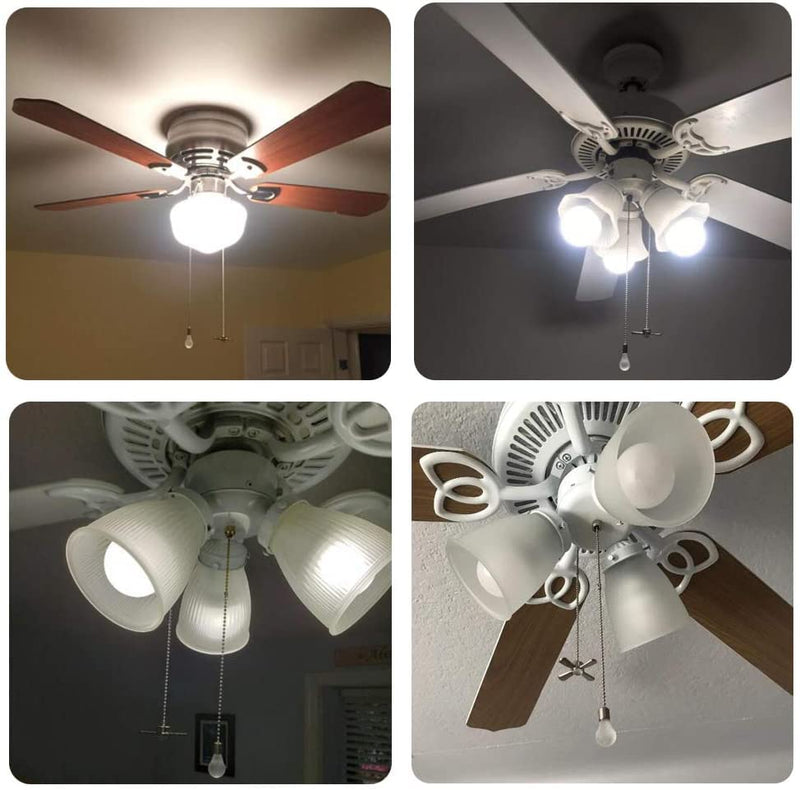 SmoTecQ Ceiling Fan Pull Chain Extender with Decorative Frosted Glass Bulb and Fan Cord, Fit All Standard 3mm Diameter Ceiling Fans and Light Fixtures Factory Pull (Bronze) Bronze