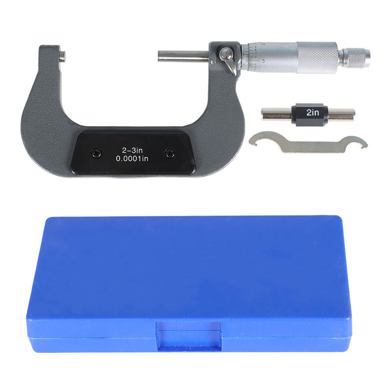 kimllier 2-3 Inch Accuracy Outside Diameter Micrometer Accuracy 0.0001 Inch Carbide with Ratchet Stop Thimble