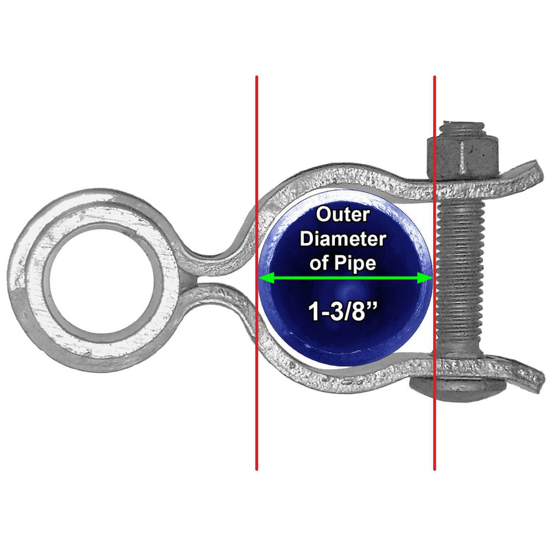 Jake Sales 1-3/8" Chain Kennel Hinge - 2 Pack: Galvanized Steel, Powder Coated, Frame Mount 1-3/8" - 2 Pack
