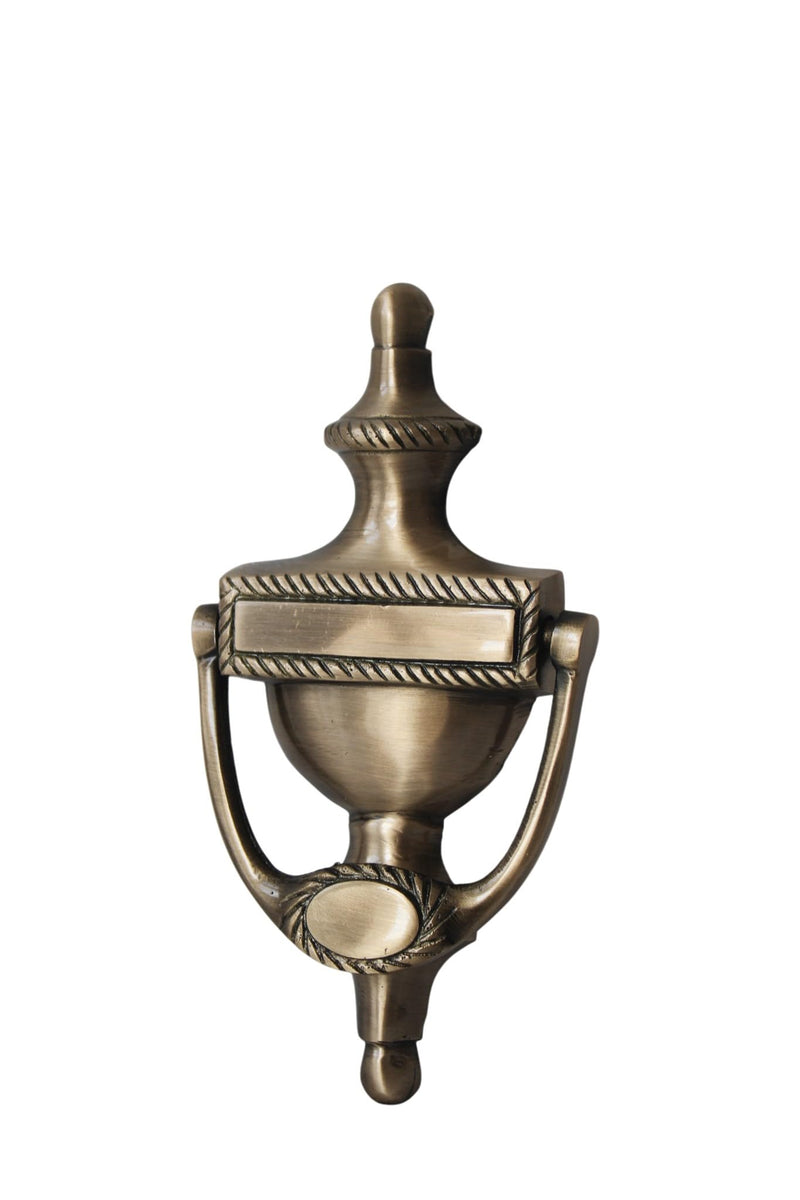 Brass Door Knocker Hand-Etched Carved Gate Knocker Handle Pull Door Accessories Home Decor Hardware Golden (Georgian) Georgian