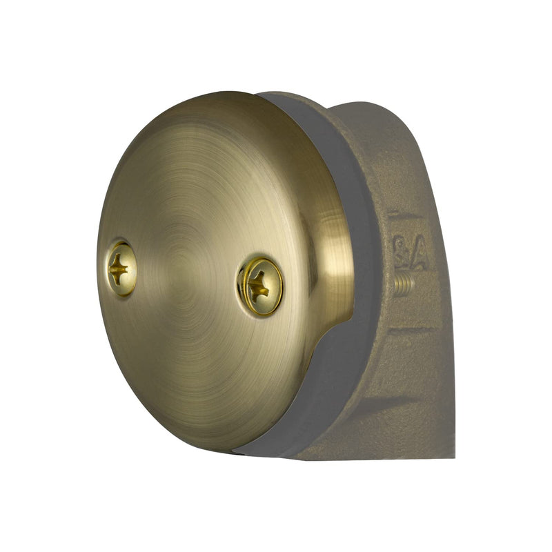 Universal Bathtub Overflow Drain Face Plate 2 Hole Tub Overflow Drain Plate Matching Screws(Brushed Brass) Brushed Brass