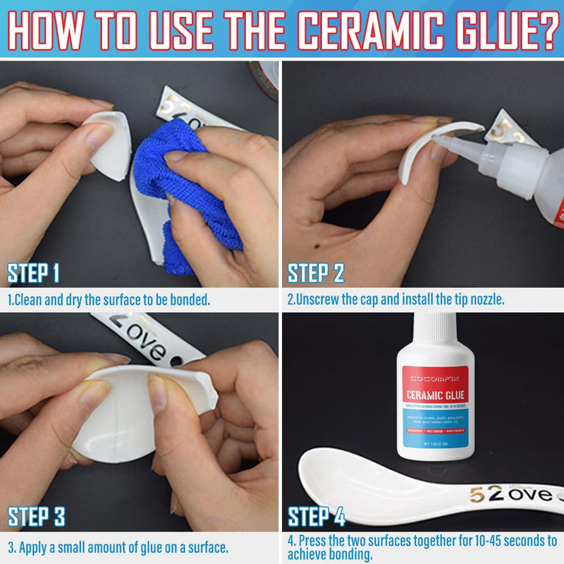 Ultimate Ceramic Glue, Proper for Ceramic & Porcelain Repair, 30g – Waterproof, High Temperature Resistant and Food Grade Material. 1pack