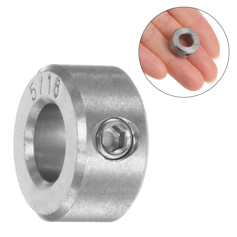 HARFINGTON 4pcs Shaft Collar 5/16" Bore 304 Stainless Steel Set Screw Shaft Collars, 5/8" OD, 5/16" Width, for Wheel Barrow Axle, Gearbox Assemblies, Machine Tools, Industry