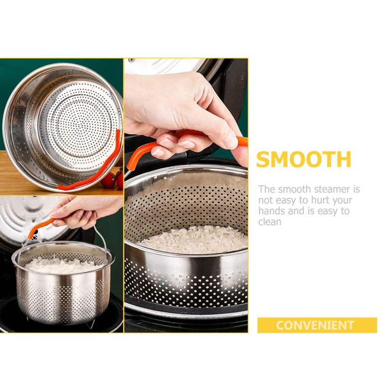 Stainless Steel Steamer Basket 8.50 Inch Steam Basket for Rice Cooker and Pot Steaming Rack for Eggs Fish Seafood Corn Potatoes Buns Home and Restaurant Use 21.6X21.6X11.8CM