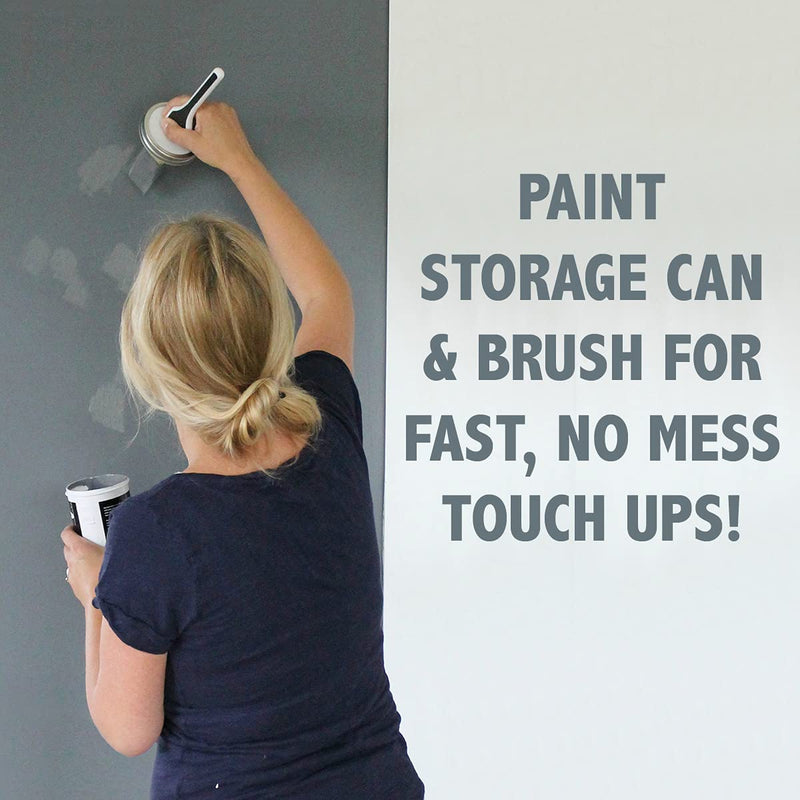 Paint Saint - Touch Up Paint Container with Brush Attached to Lid, Airtight Container, Ideal for Quick Touch Up’s & Storing Leftover Paint - Use Water Based Paint Only (1 Count) 1 Count (Pack of 1)