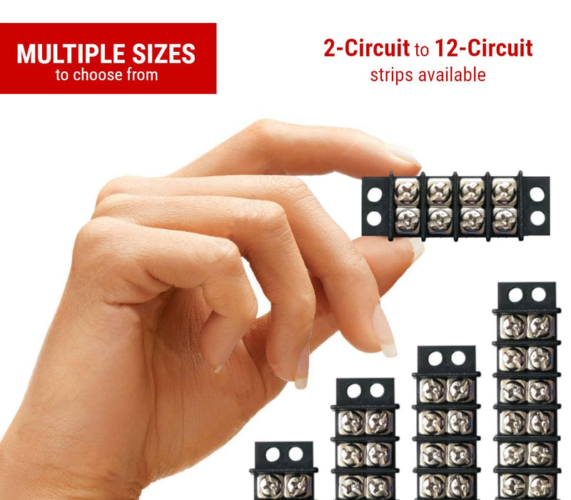 MGI SpeedWare 6 Circuit Double Screw Terminal Junction Block 300V/20A, Row Barrier Strip (2-Pack) 2