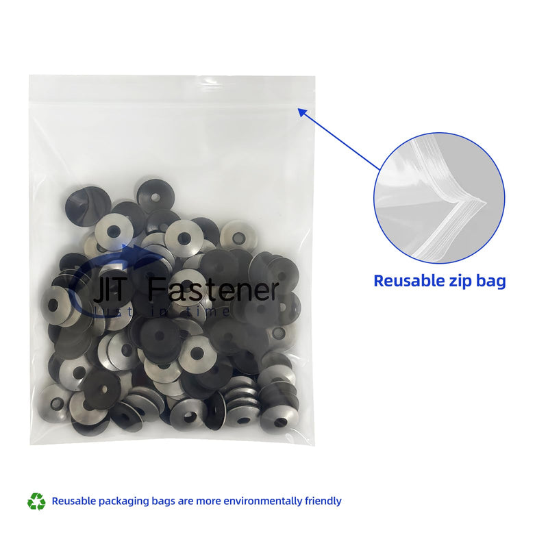 #12 x 3/4'' Sealing Neoprene Rubber Washers, EPDM Bonded 18-8 (304) Stainless Steel, 100 PCS #12 x 3/4''