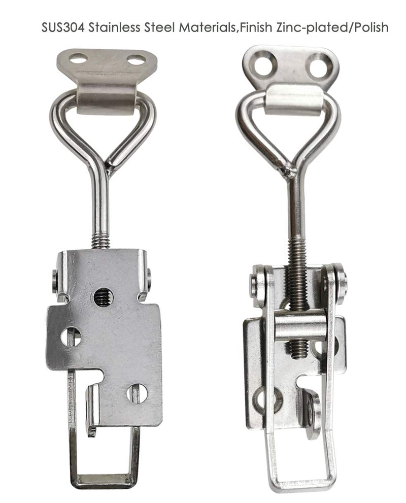 4 Pack Adjustable Buckle Cabinet Boxes Lever Handle Toggle Catch Latch Lock (2S-4,Range:97-123mm) 2S-4,Range:97-123mm
