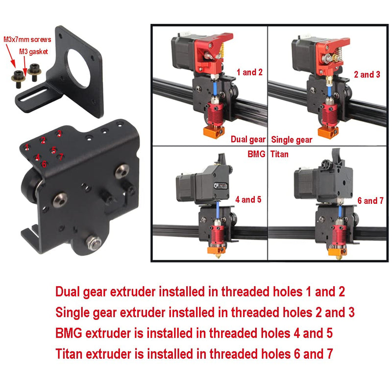 Ender 3 Direct Drive Upgrade Kit Aluminum Plate with Dual Gear Extruder Kit with Motor Easy Print TPU Flexible Filament for Ender3/3 V2/3 Pro/CR10 (Aluminum Plate+Dual Extruder+Motor Kit) Aluminum Plate+Dual Extruder+Motor Kit