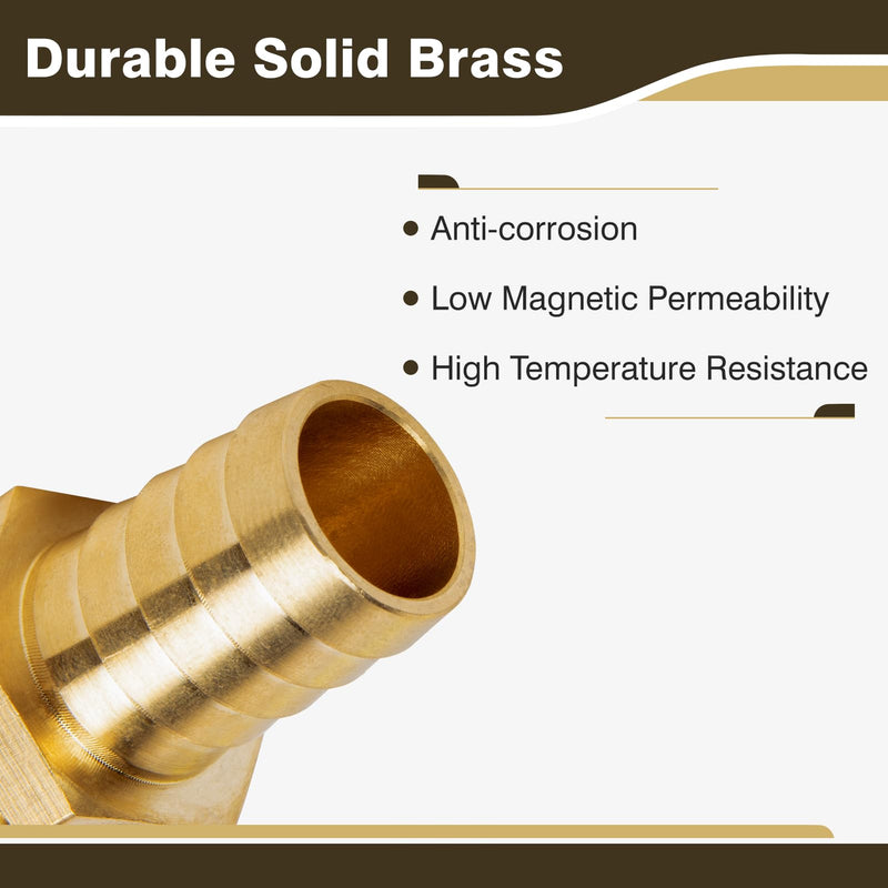 Air Hose Fittings, 1/8" NPT Male to 1/4" Barb, Brass Hose Barb Fittings, Heavy-Duty and Leak-Free Adapter for Air, Water, Fuel Line, NSF & UPC Certified, 4 Pack 1/4" Barb x 1/8" NPT Male
