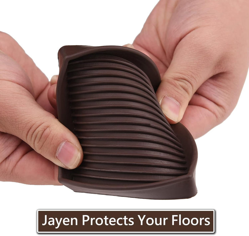 5x5 Square Rubber Furniture Caster Cups, Anti-Sliding Furniture Pads Bed Stopper Floor Protectors with Grip - Protect Any Flooring 5"x5" 4 Pcs Brown