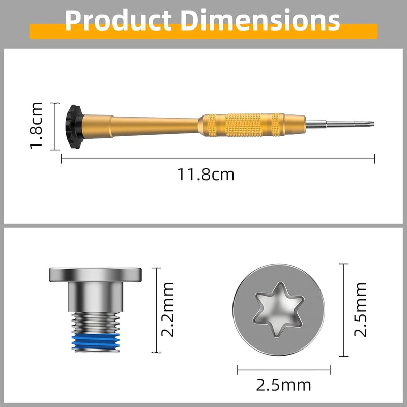 Screwdriver & Stainless Steel Screw Kit Compatible with Ray-Ban Meta Wayfarer/Skyler/Headliner Gen 1 Gen 2 & Oakley Meta HSTN Smart Glasses Temple Accessories, 6Pcs Replacement Hinge Screws