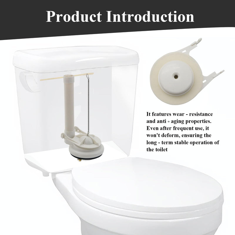 Toilet Flush Valve Replacement Kit, Universally for 3-Inch One-Piece Toilets, Includes Chain & Rubber Seal, Compatible with TOTO, American Standard, and Other WC Tank Repair Parts