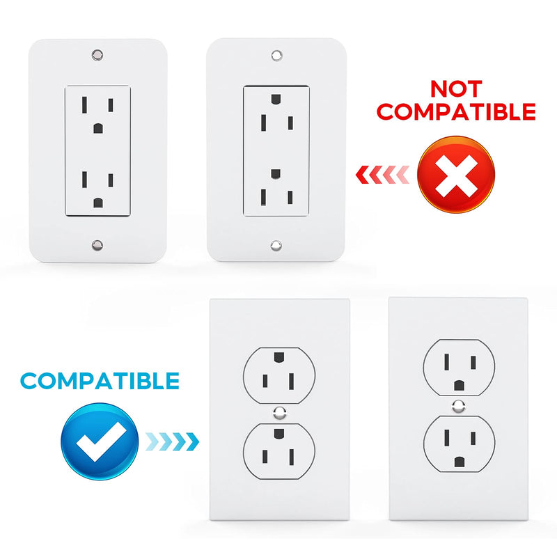 Outlet Shelf, White Wall Outlet Shelf, Outlet Shelf with Cord Storage, Standard Vertical Duplex Wall Shelf Organizer for Bathroom Decor Smart Home Space Saving Power Tools, Toothbrush (1 Pack) Standard-1 pack