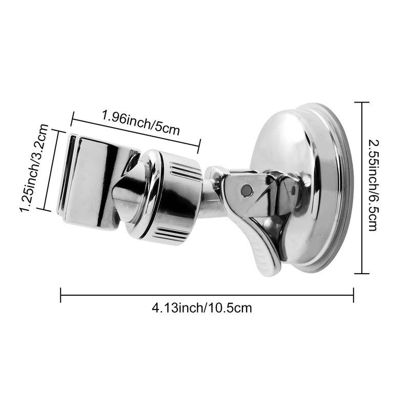 Shower Head Holder Suction Cup Shower Head Holder, Adjustable Height Wall Mount Shower Wand Holder Bracket ABS, Removable Handheld Shower Head Holder Silver (2 Pack) 2 Pack