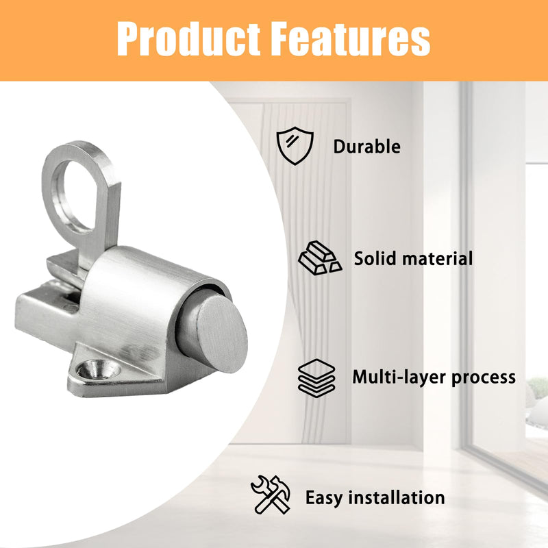2Pcs Latch Lock, Automatic Window Gate Lock with Mounting Screws, Self Closing Spring Bounce Door Bolt for Window Toilet - NewNest Australia