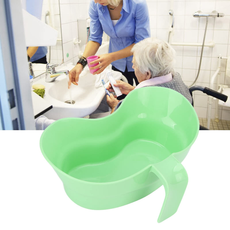 Vomit Basin Cup, Inward Curved Large Diameter Grip Handle Recycling Kidney Shaped Bowl Unbreakable for Hospital