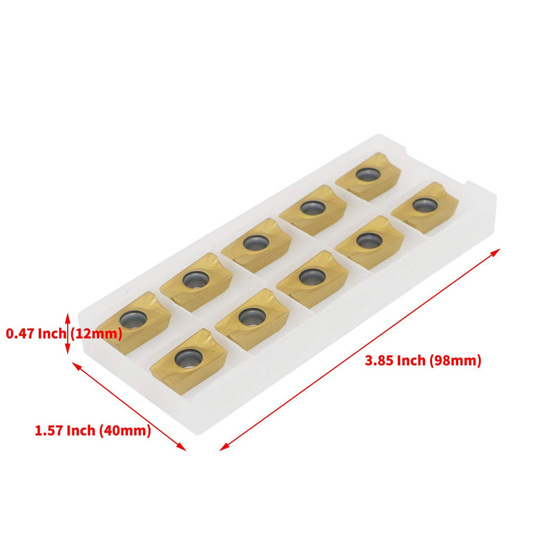 Carbide Milling Insert APMT1604, 10pcs, CNC Milling Machine Indexable Milling Insert, R0.8, Tungsten Steel Surface Golden Coating, Very Suitable for Processing Steel and Stainless Steel. APMT1604PDER DP