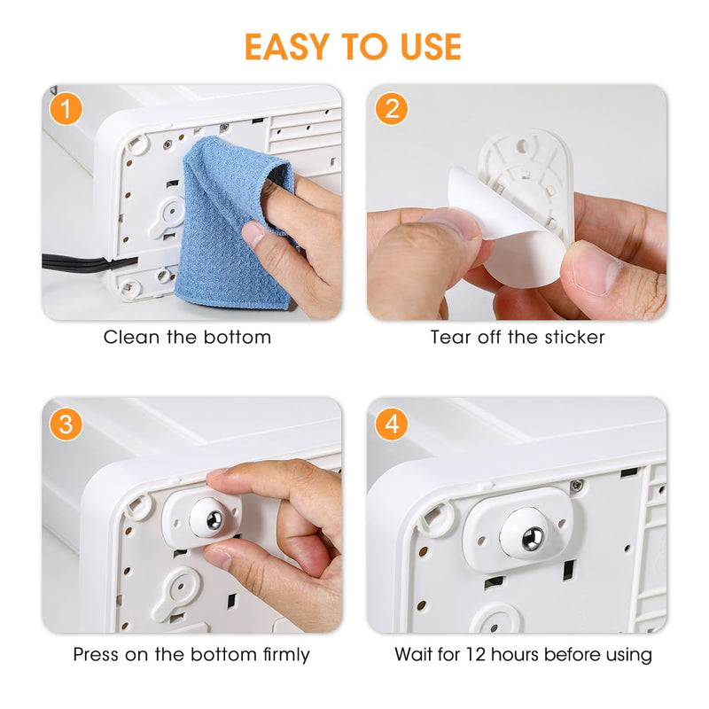 Aieve Appliance Sliders for Kitchen Appliances, 8 Pack Small Appliance Wheels, Self Adhesive Caster Wheels, Appliance Rollers, Mini Swivel Wheels for Countertop Easy Moving 1 Metal Ball Bearing