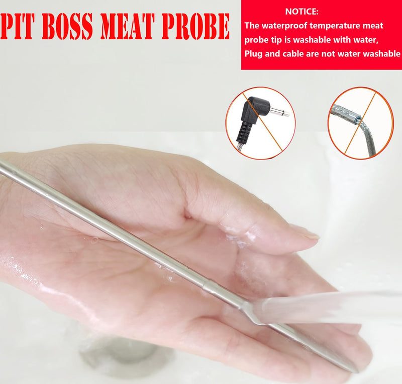 2-Pack Temp Meat Probe Replacement for Pit Boss Pellet Grills and Smokers, 3.5 mm Plug Thermometer Probes ，Compatible with Pit Boss Series Pellet Grill