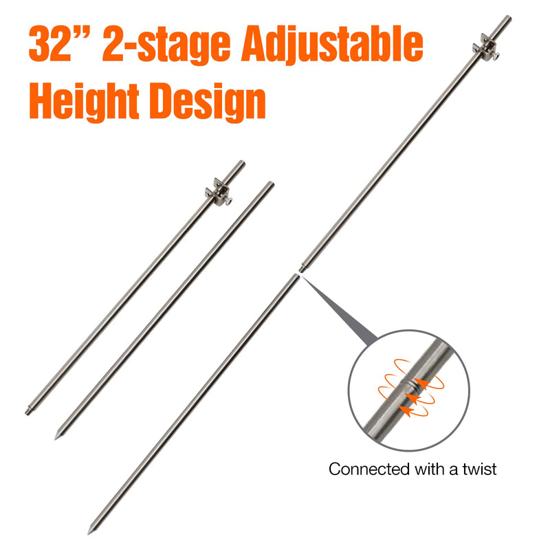 Portable Ground Rod - 304 Stainless Steel Grounding Bar with Ground Wire Clamps| Great for Electric Fences,Antennas,Satellite Dishes,and other Grounding Needs (Smart Rod 1 Pack) Smart Rod(1 Pack)