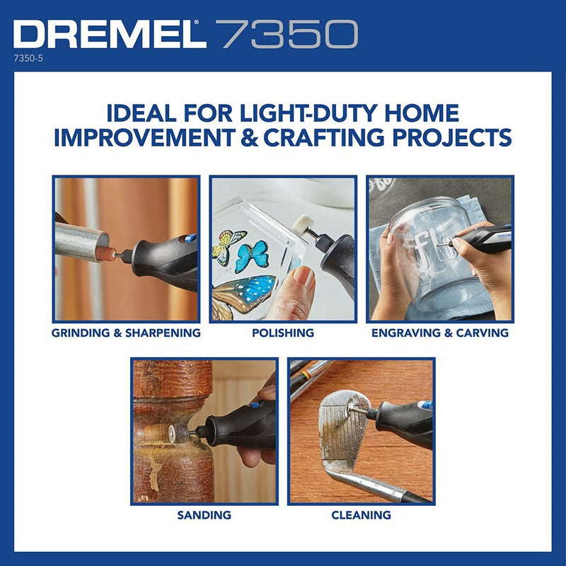 Dremel 7350-5 Cordless Rotary Tool Kit - Includes 4V Li-ion Battery and 5 Rotary Tool Accessories - Ideal for Light DIY Projects and Precision Work Original Kit