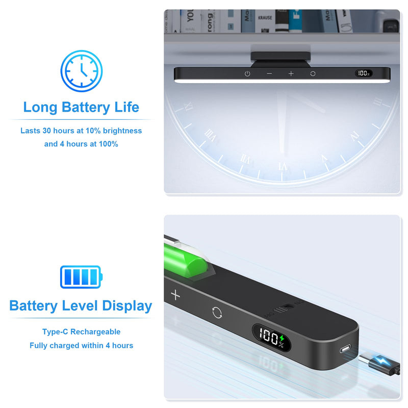 WILLED 3W Dimmable Mirror Lights,3 Colors Adjustable Wall Light with 120 LED,Touch Control,2000mAh Rechargeable Battery Makeup Light, Magnetic Stick Light Bar for Cabinet,Kitchen,Closet,Bedside,Desk Touch Control