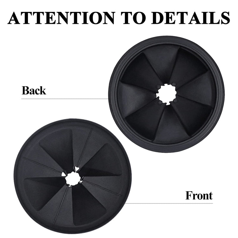 Garbage Disposal Splash Guards 3 3/8" Sink Baffle QCB-AM Replacement for InSinkErator Evolution Series, Upgraded Removable Quiet Collar Drain Plugs, Garbage Disposer Accessories, Black Deep Black - 1 Pack