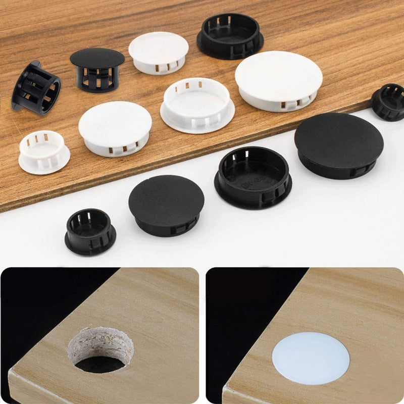 30PCS 50mm/2" White Hole Plugs Plastic Flush Type Hole Plugs Snap in Locking Hole Tube, Furniture Fencing Post Pipe Insert End Caps (White) 50mm/2"