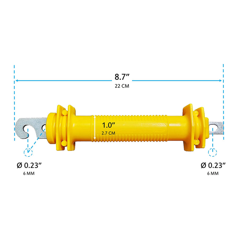QMARK Electric Fence Gate, Electric Fence Handles, Insulated Plastic Handle, Rubber Gate Handle 6 Pack- Yellow