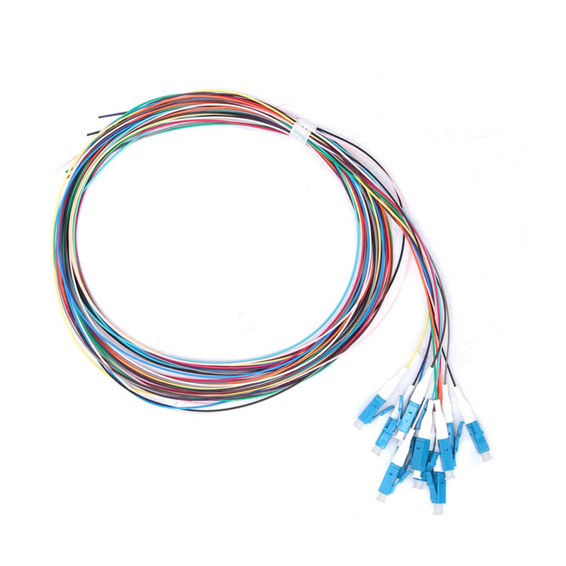 Garosa Fiber Optic Pigtail, 12 Strand Fiber Optic Pigtail LC/UPC Single Mode Low Insertion Loss with Ceramic Ferrule 1.5m for Optical Fiber LAN, Optical Fiber Communication System