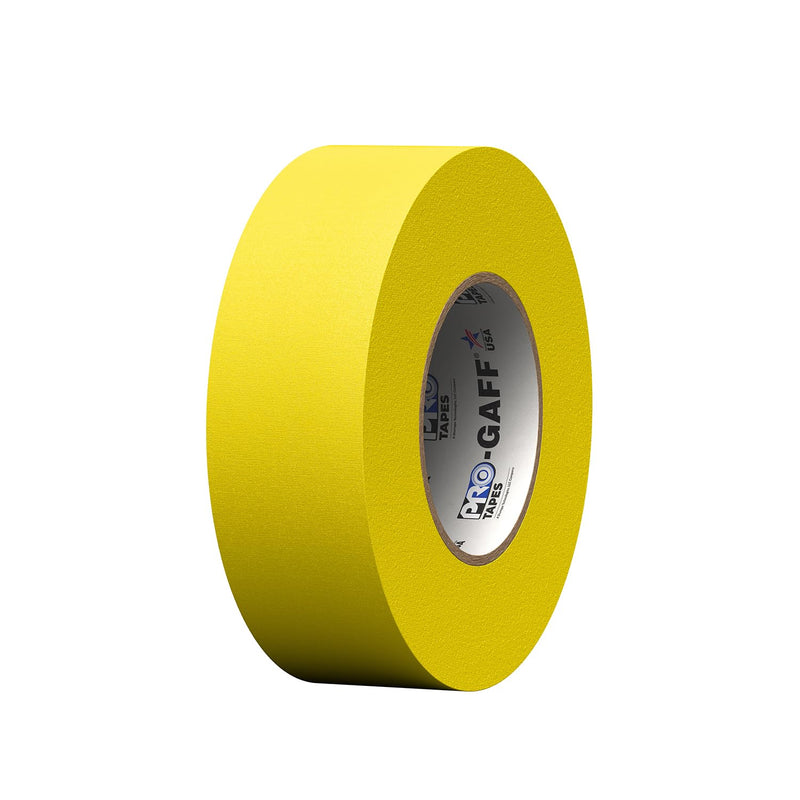 ProTapes Pro Gaff Premium Matte Cloth Gaffer's Tape With Rubber Adhesive, 11 mils Thick, 55 yds Length, 2" Width, Yellow (Pack of 1)